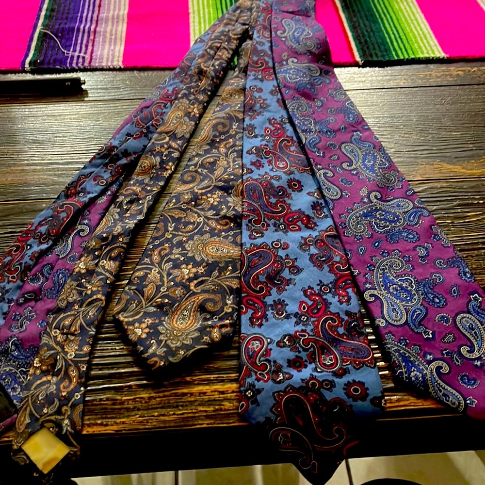 Saks Fifth Ave 100% Silk neck ties.  All 3 for 50.00.